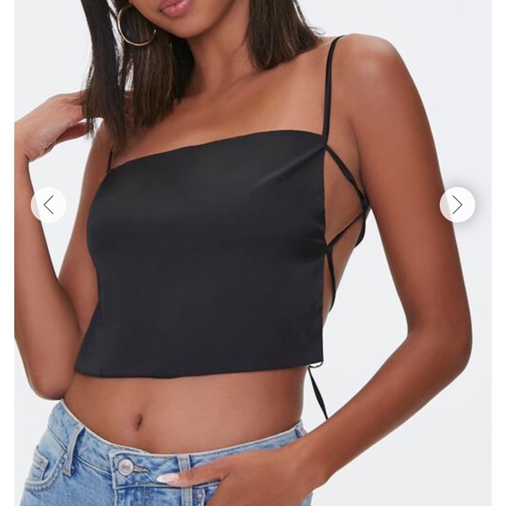 Silk backless crop top